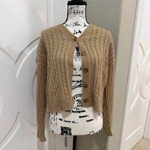 Cable Knit Tan Cardigan